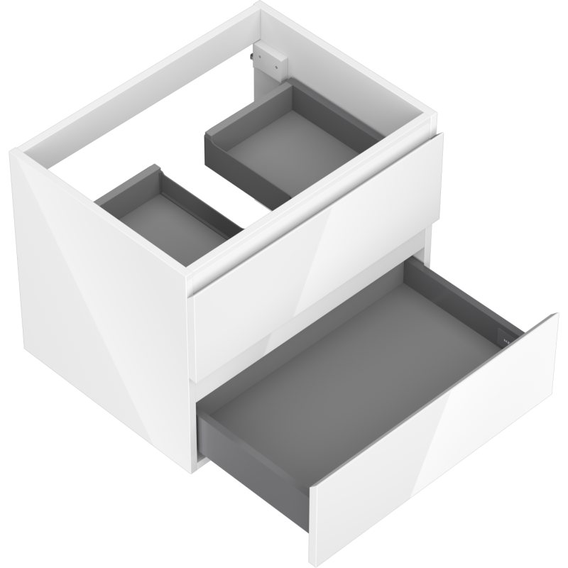 Mexen Orio bathroom cabinet under-sink 60 cm, 2 drawers, white gloss - 91A10-06047-2-BFF00
