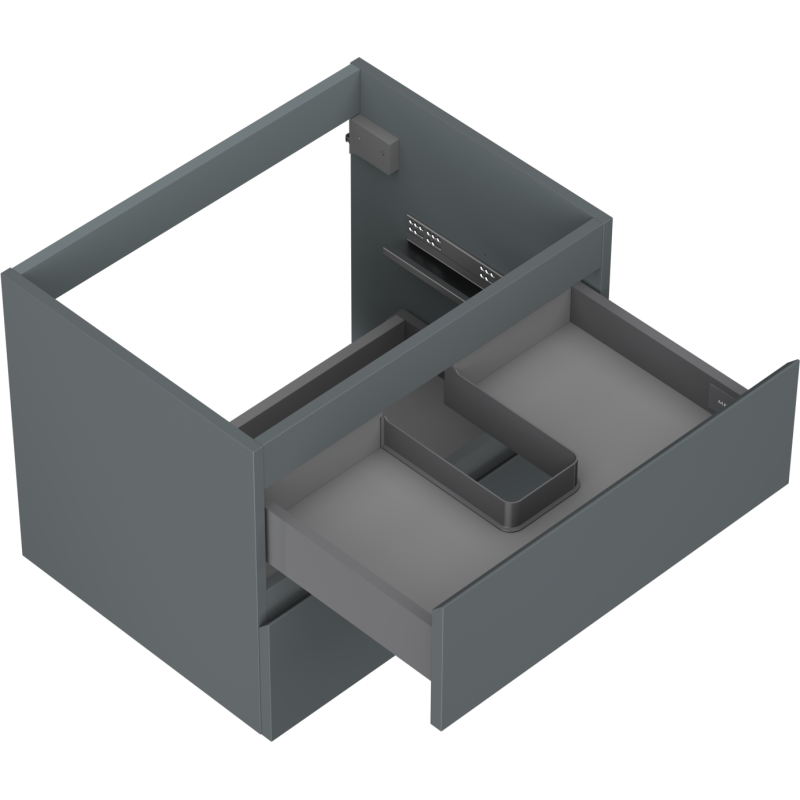 Mexen Orio Badezimmerschrank für Waschbecken 60 cm, 2 Schubladen, Graphit Matt - 91A10-06047-2-BFF66