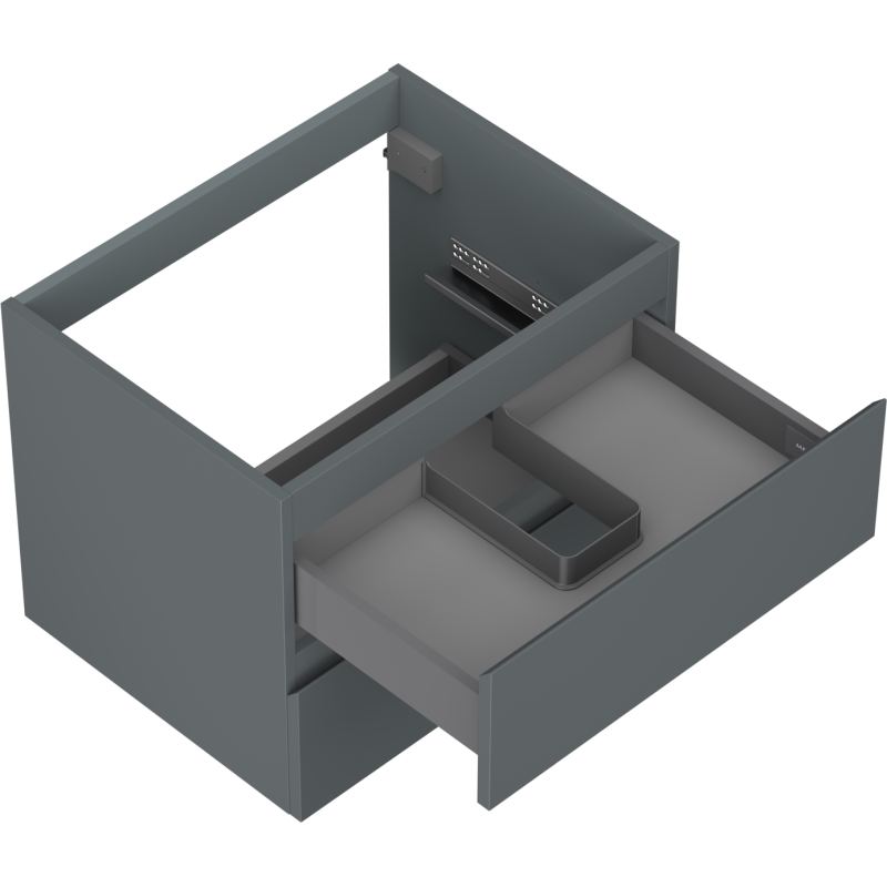Mexen Orio mueble de baño bajo lavabo 60 cm, 2 cajones, grafito mate - 91A10-06047-2-BFF66