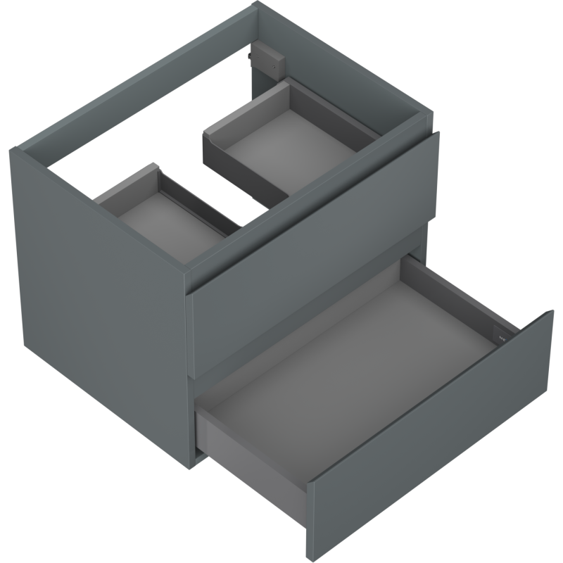 Mexen Orio mueble de baño bajo lavabo 60 cm, 2 cajones, grafito mate - 91A10-06047-2-BFF66