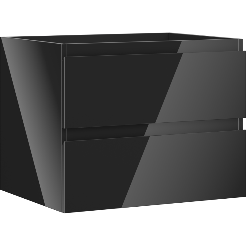 Mexen Orio bathroom cabinet under-sink 60 cm, 2 drawers, black gloss - 91A10-06047-2-BFF70