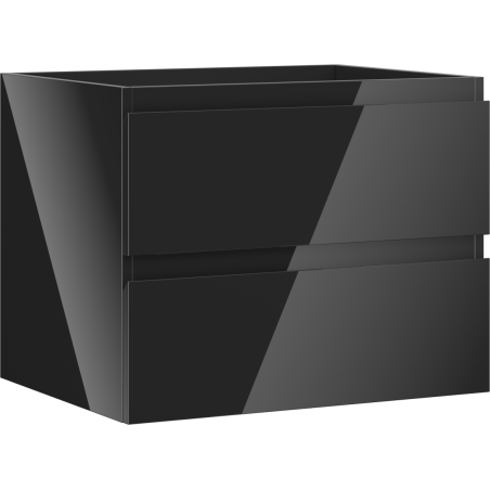 Mexen Orio kopalna omarica pod umivalnikom 60 cm, 2 predala, črna sijaj - 91A10-06047-2-BFF70