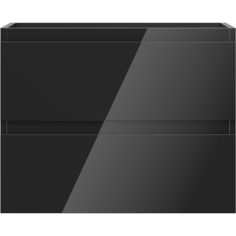 Mexen Orio kopalna omarica pod umivalnikom 60 cm, 2 predala, črna sijaj - 91A10-06047-2-BFF70