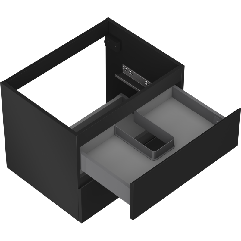 Mexen Orio Buedzëmmerënnerschaf ënner dem Lavabo 60 cm, 2 Schueder, schwaarz matt - 91A10-06047-2-BFF71