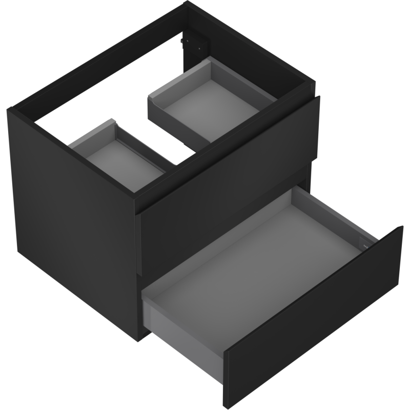 Mexen Orio bathroom cabinet under-sink 60 cm, 2 drawers, black matte - 91A10-06047-2-BFF71