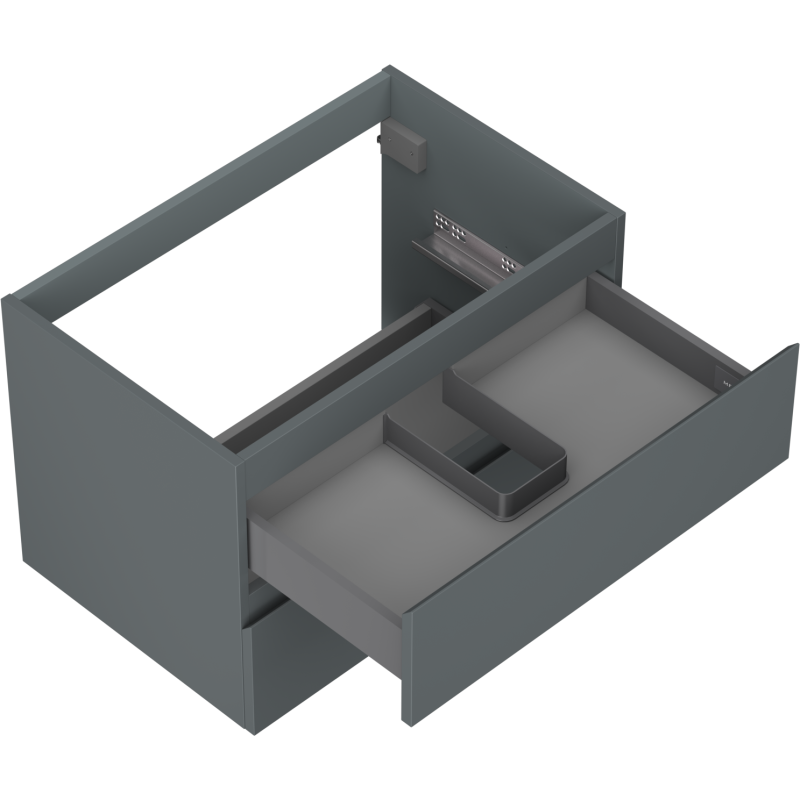 Mexen Orio bathroom cabinet under sink 70 cm, 2 drawers, matte graphite - 91A10-07047-2-BFF66