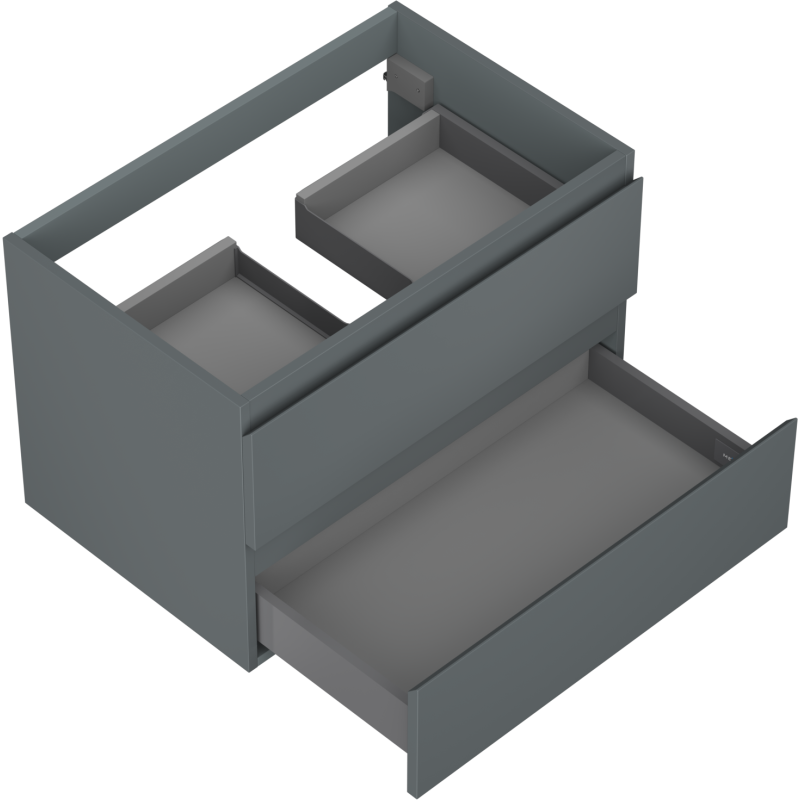 Mexen Orio bathroom cabinet under sink 70 cm, 2 drawers, matte graphite - 91A10-07047-2-BFF66