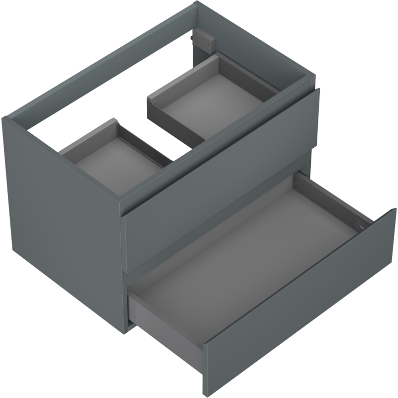 Mexen Orio meuble de salle de bains sous lavabo 70 cm, 2 tiroirs, graphite mat - 91A10-07047-2-BFF66