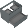 Mexen Orio Badezimmer-Unterschrank 70 cm, 2 Schubladen, Graphit Matt - 91A10-07047-2-BFF66