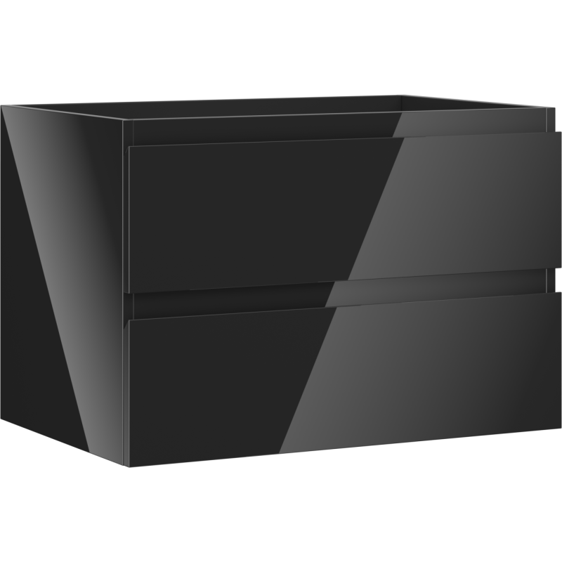 Mexen Orio Badschrank 70 cm, 2 Schubladen, schwarz glänzend - 91A10-07047-2-BFF70