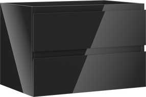 Mexen Orio mueble de baño suspendido 70 cm, 2 cajones, negro brillo - 91A10-07047-2-BFF70