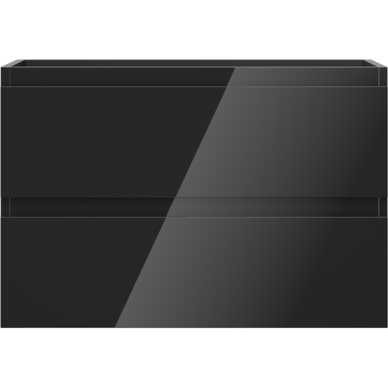 Mexen Orio bathroom cabinet for washbasin 70 cm, 2 drawers, black gloss - 91A10-07047-2-BFF70