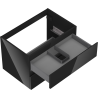 Mexen Orio Badschrank 70 cm, 2 Schubladen, schwarz glänzend - 91A10-07047-2-BFF70