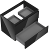 Mexen Orio Badschrank 70 cm, 2 Schubladen, schwarz glänzend - 91A10-07047-2-BFF70