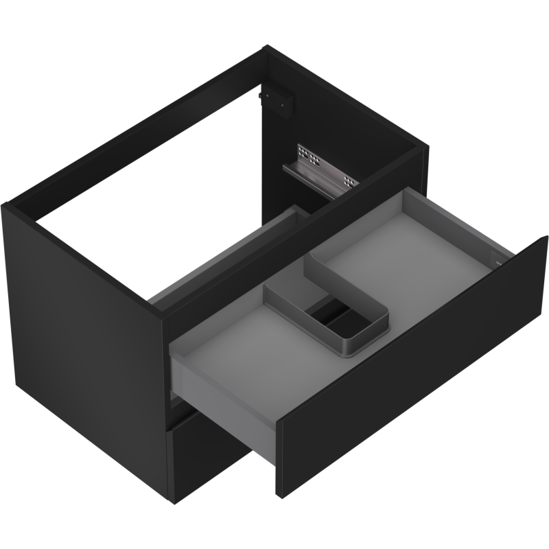 Mexen Orio mueble de baño bajo lavabo 70 cm, 2 cajones, negro mate - 91A10-07047-2-BFF71