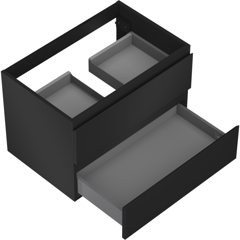 Mexen Orio meuble de salle de bain sous-lavabo 70 cm, 2 tiroirs, noir mat - 91A10-07047-2-BFF71