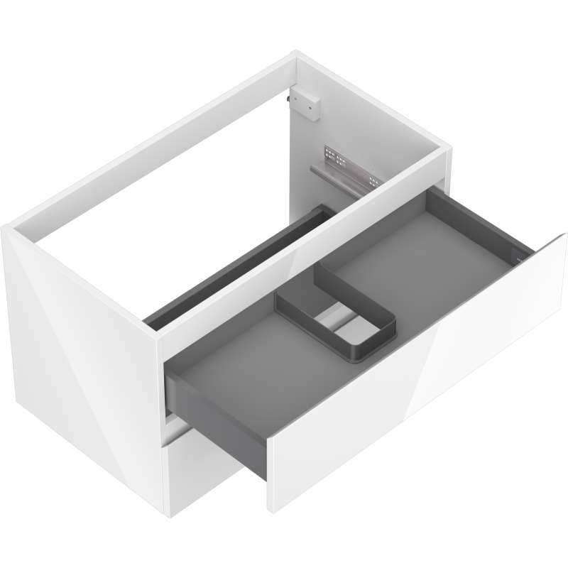 Mexen Orio bathroom cabinet under sink 80 cm, 2 drawers, white gloss - 91A10-08047-2-BFF00