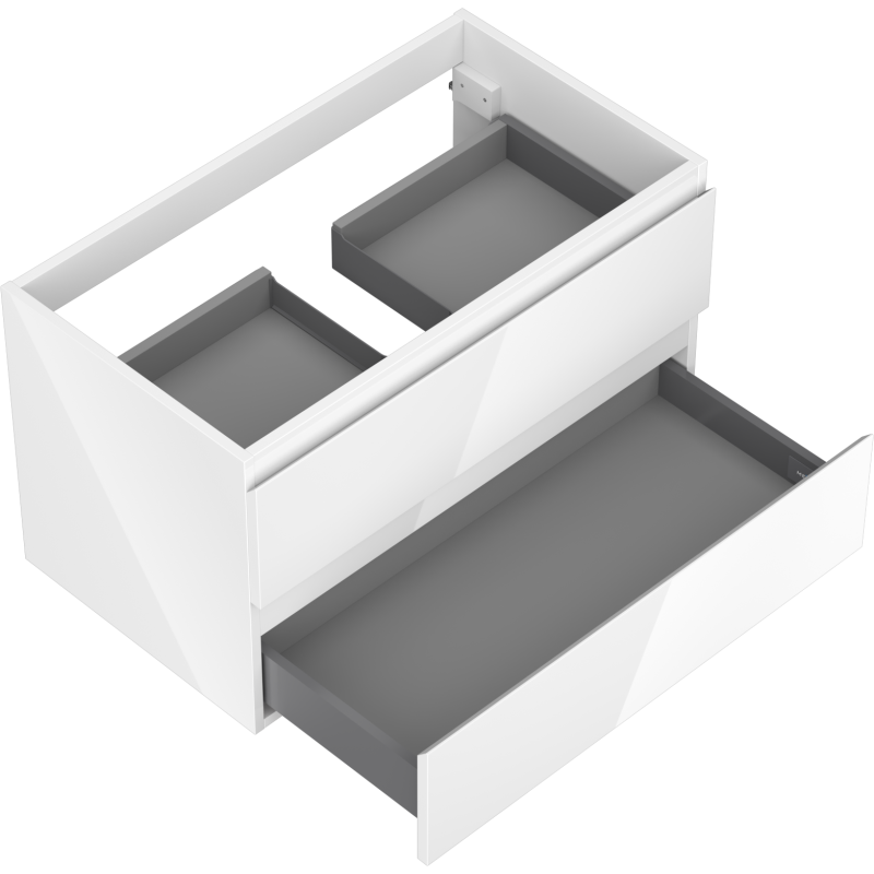 Mexen Orio armario de baño para lavabo 80 cm, 2 cajones, blanco brillo - 91A10-08047-2-BFF00