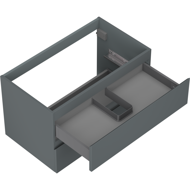 Mexen Orio 80 cm Bathroom Cabinet, 2 Drawers, Matte Graphite - 91A10-08047-2-BFF66