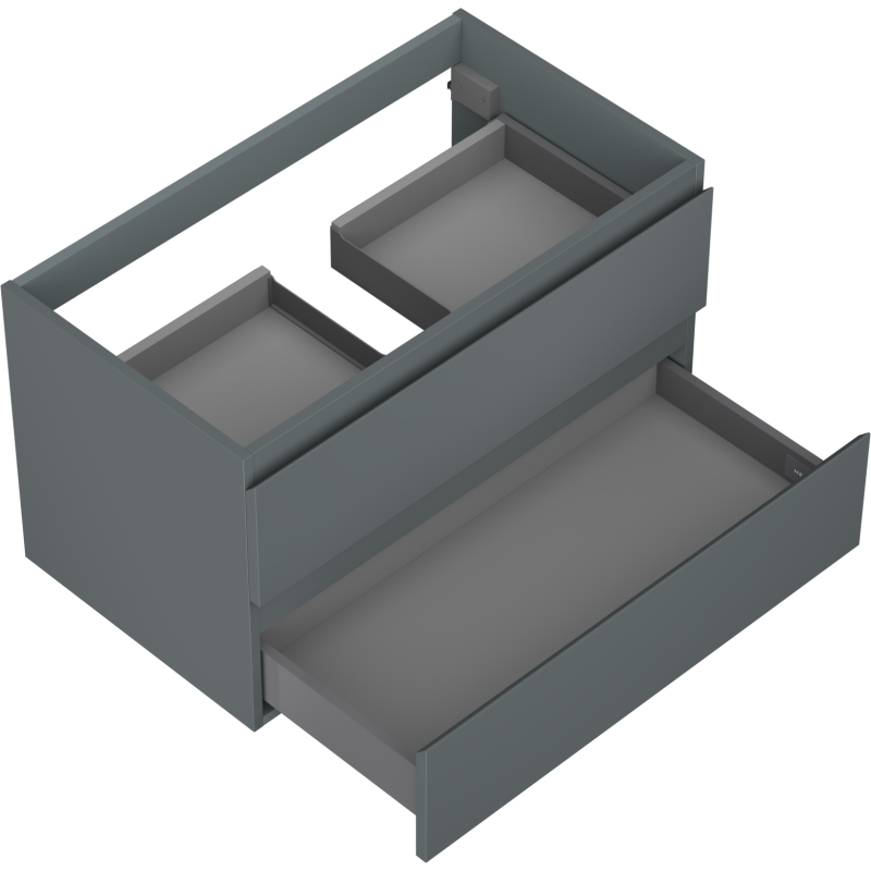 Mexen Orio 80 cm Bathroom Cabinet, 2 Drawers, Matte Graphite - 91A10-08047-2-BFF66