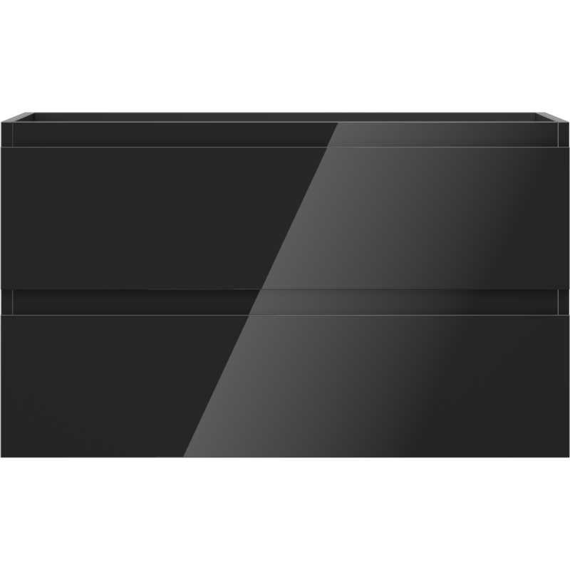 Mexen Orio armario de baño bajo lavabo 80 cm, 2 cajones, negro brillante - 91A10-08047-2-BFF70