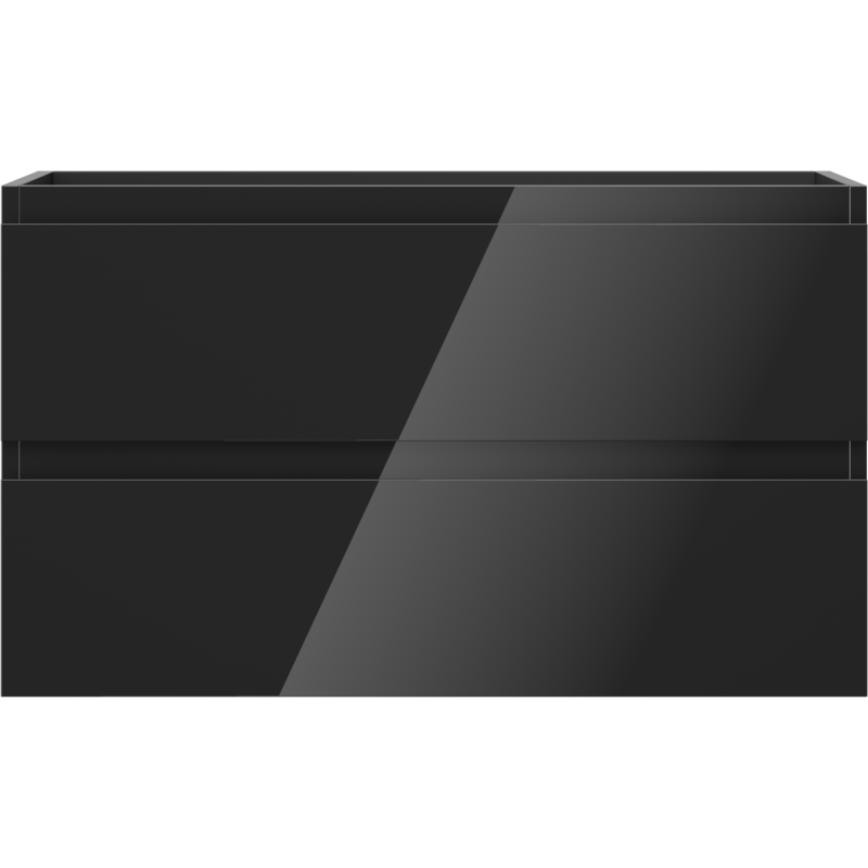 Mexen Orio bathroom cabinet under-sink 80 cm, 2 drawers, black gloss - 91A10-08047-2-BFF70