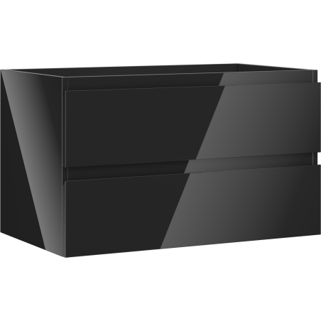 Mexen Orio Badezimmerspiegelunterschrank 80 cm, 2 Schubladen, schwarz glänzend - 91A10-08047-2-BFF70
