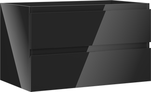 Mexen Orio Badezimmerschrank unter dem Waschbecken 80 cm, 2 Schubladen, schwarzer Glanz - 91A10-08047-2-BFF70