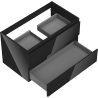 Mexen Orio armario de baño bajo lavabo 80 cm, 2 cajones, negro brillante - 91A10-08047-2-BFF70