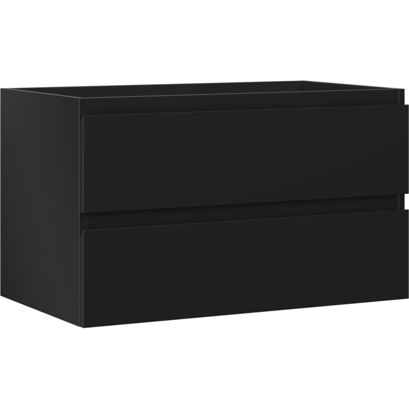 Mexen Orio kylpyhuonekaappi pesualtaan alle 80 cm, 2 laatikkoa, musta matta - 91A10-08047-2-BFF71