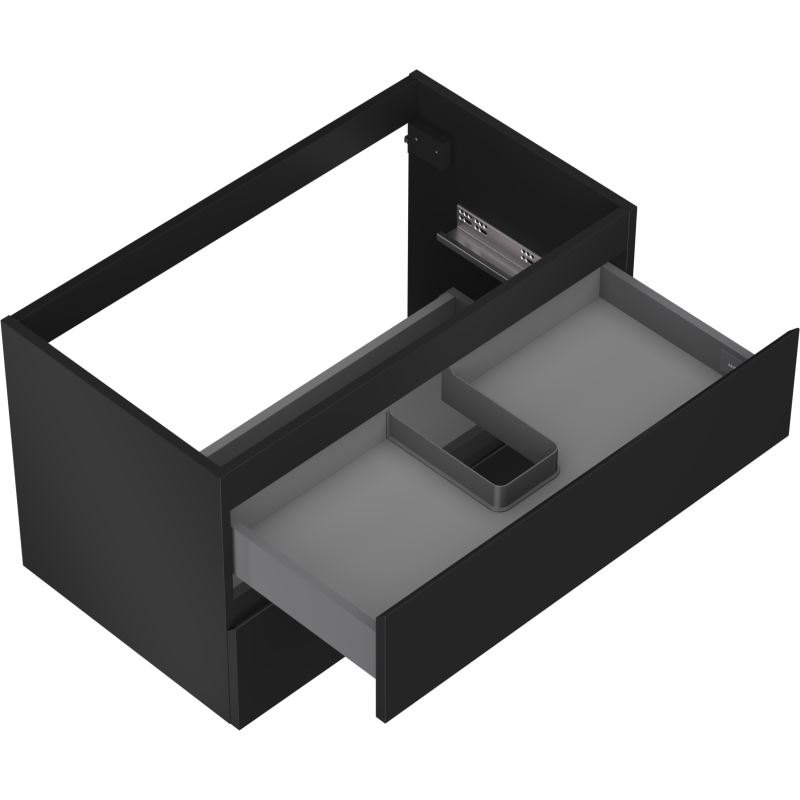 Mexen Orio meuble de salle de bain sous-lavabo 80 cm, 2 tiroirs, noir mat - 91A10-08047-2-BFF71