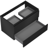 Mexen Orio mueble de baño bajo lavabo 80 cm, 2 cajones, negro mate - 91A10-08047-2-BFF71