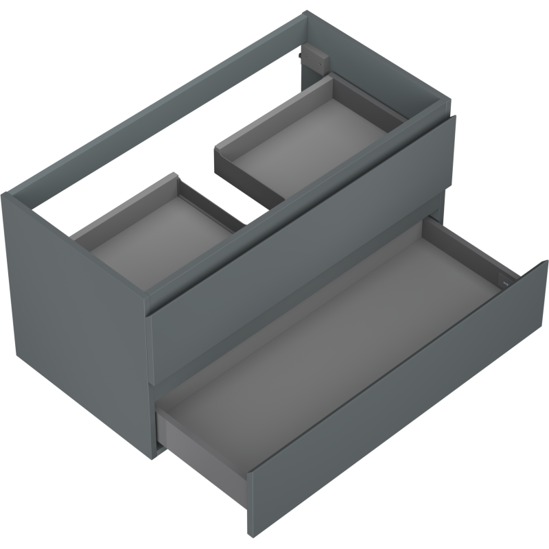 Mexen Orio badkamerkastje onder de wastafel 90 cm, 2 laden, mat grafiet - 91A10-09047-2-BFF66