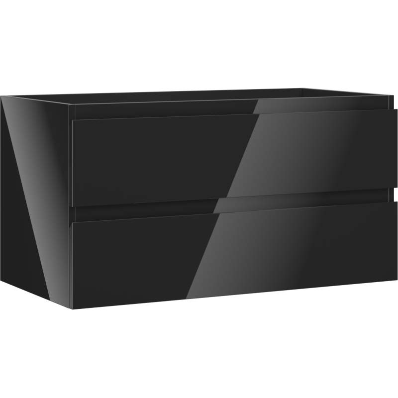 Mexen Orio Badezimmerschrank unter dem Waschbecken 90 cm, 2 Schubladen, schwarz glanz - 91A10-09047-2-BFF70