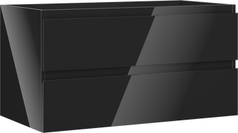 Mexen Orio Badezimmerschrank unter dem Waschbecken 90 cm, 2 Schubladen, schwarz glänzend - 91A10-09047-2-BFF70