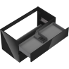 Mexen Orio Badezimmerschrank unter dem Waschbecken 90 cm, 2 Schubladen, schwarz glanz - 91A10-09047-2-BFF70