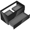Mexen Orio Badezimmerschrank unter dem Waschbecken 90 cm, 2 Schubladen, schwarz glanz - 91A10-09047-2-BFF70