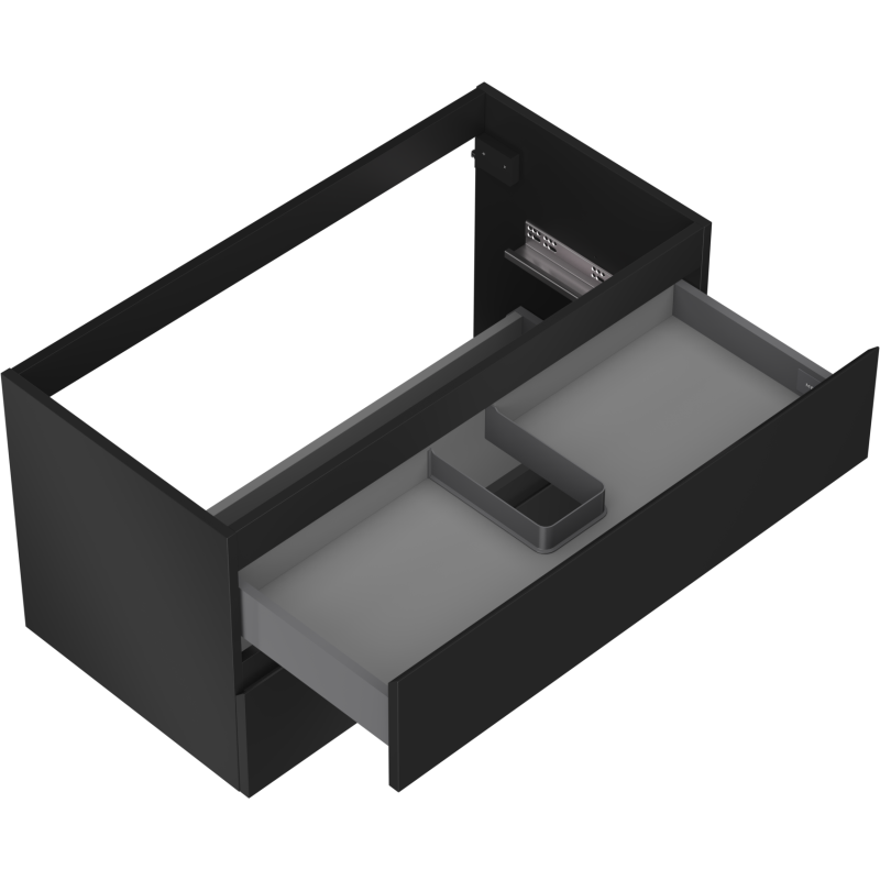 Mexen Orio badkamerkastje onder wastafel 90 cm, 2 lades, zwart mat - 91A10-09047-2-BFF71