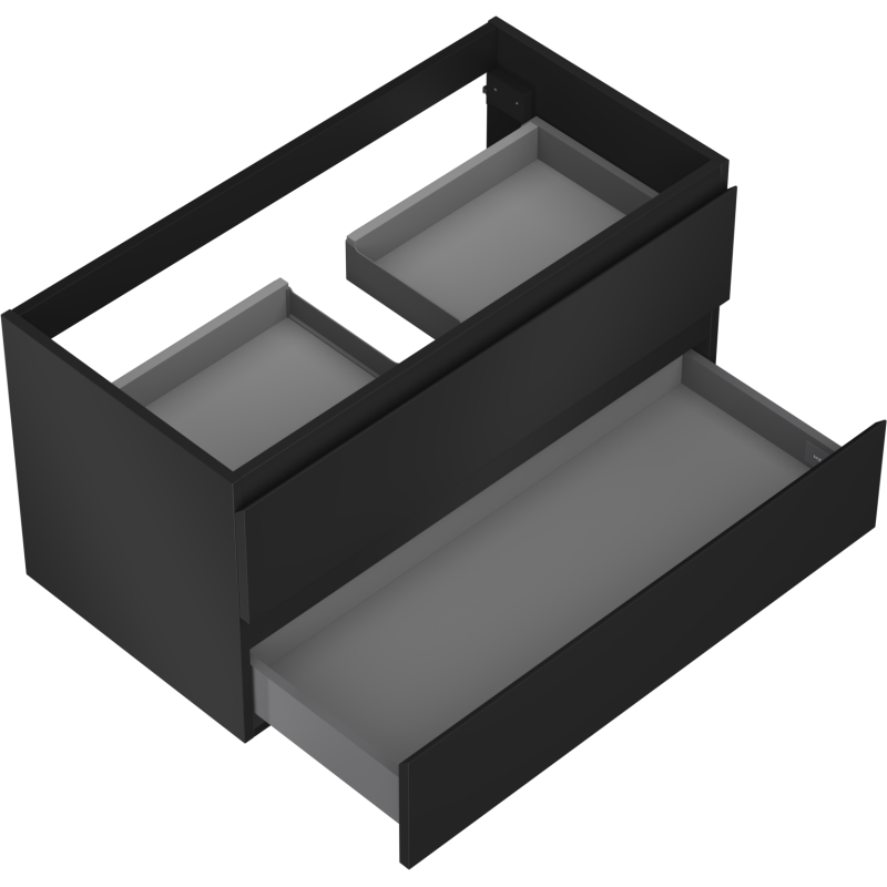 Mexen Orio bathroom cabinet for washbasin 90 cm, 2 drawers, black matte - 91A10-09047-2-BFF71