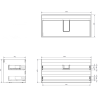 Mexen Orio badkamerkast onder de wastafel 100 cm, 2 lades, wit glans - 91A10-10047-2-BFF00