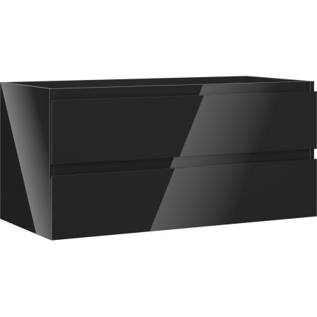 Mexen Orio armario de baño bajo lavabo de 100 cm, 2 cajones, negro brillante - 91A10-10047-2-BFF70