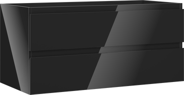 Mexen Orio badkamerkast onder wastafel 100 cm, 2 laden, zwart glans - 91A10-10047-2-BFF70
