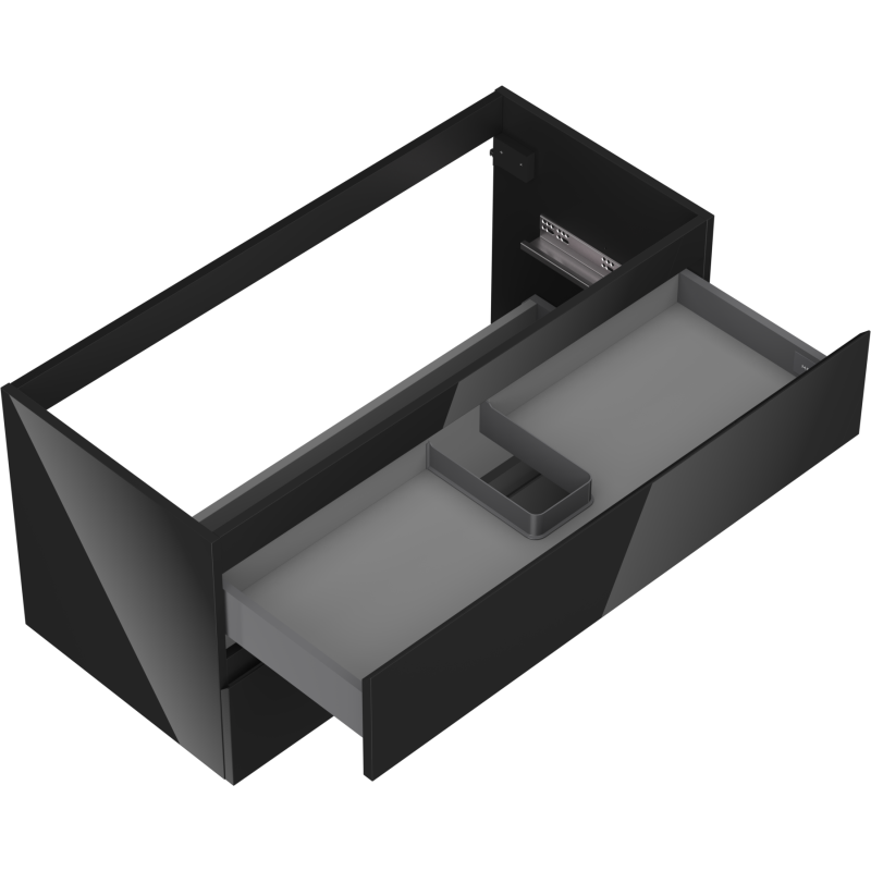 Mexen Orio bathroom cabinet under-sink 100 cm, 2 drawers, black gloss - 91A10-10047-2-BFF70