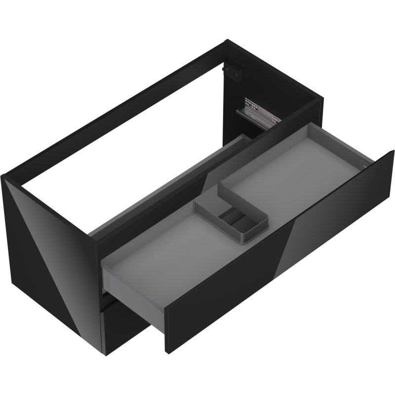 Mexen Orio mobile bagno sottolavabo 100 cm, 2 cassetti, nero lucido - 91A10-10047-2-BFF70