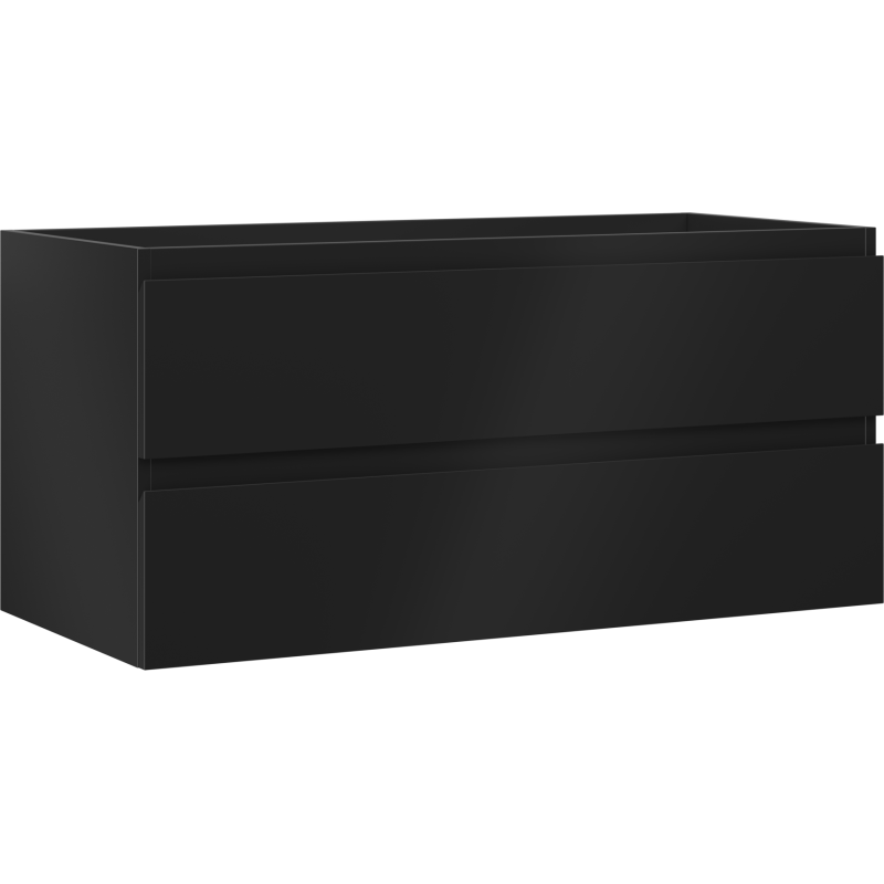 Mexen Orio roupeiro de casa de banho para lavatório 100 cm, 2 gavetas, preto mate - 91A10-10047-2-BFF71