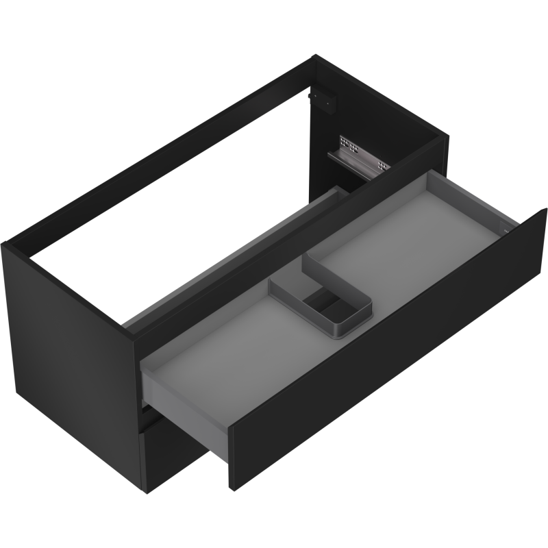 Mexen Orio gabinete de baño para lavabo de 100 cm, 2 cajones, negro mate - 91A10-10047-2-BFF71