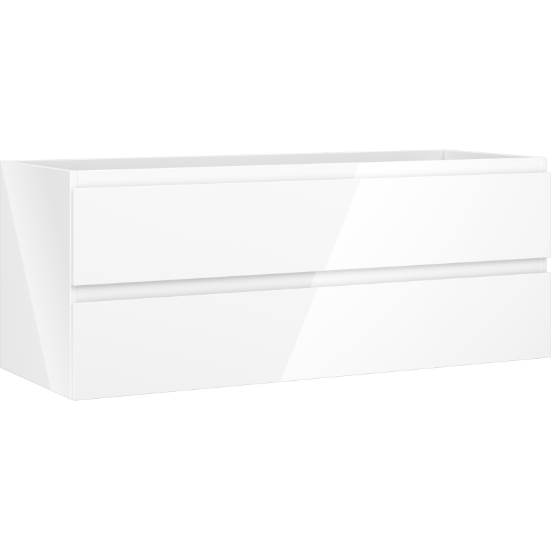 Mexen Orio 120 cm Under-Sink Bathroom Cabinet, 2 Drawers, White Gloss - 91A10-12047-2-BFF00