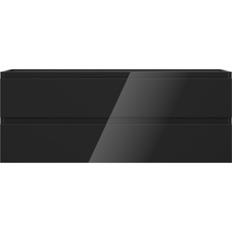 Mexen Orio Badezimmerschrank unter Waschbecken 120 cm, 2 Schubladen, Schwarz Hochglanz - 91A10-12047-2-BFF70
