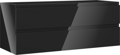 Mexen Orio armário de casa de banho de 120 cm, 2 gavetas, preto brilhante - 91A10-12047-2-BFF70