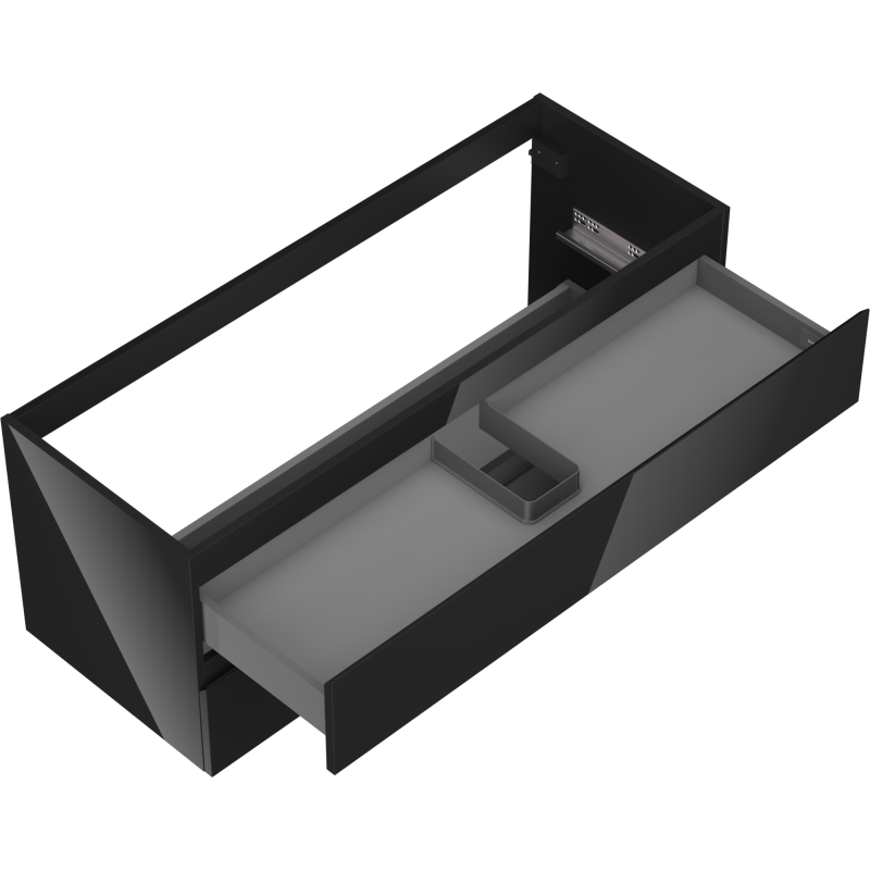 Mexen Orio mueble de baño bajo lavabo 120 cm, 2 cajones, negro brillante - 91A10-12047-2-BFF70